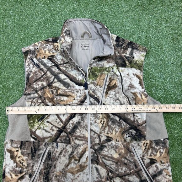 Cabela’s Full Zip Camouflage Fleece Vest Mens Size Large - Picture 8 of 10
